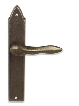 MOSSA - Bronze door handle on back plate by GIARA ART DESIGN-BRONZE - view 3